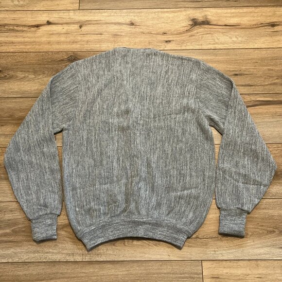 Men's VTG Jeff Links Knit Cardigan SZ LARGE Gray USA Made Button Front Grandpa - Picture 10 of 11